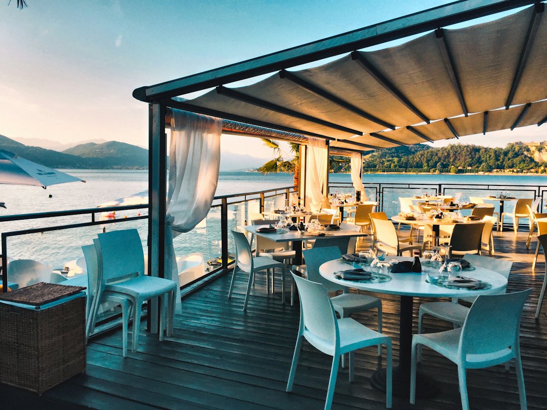 Restaurant terrace over the water